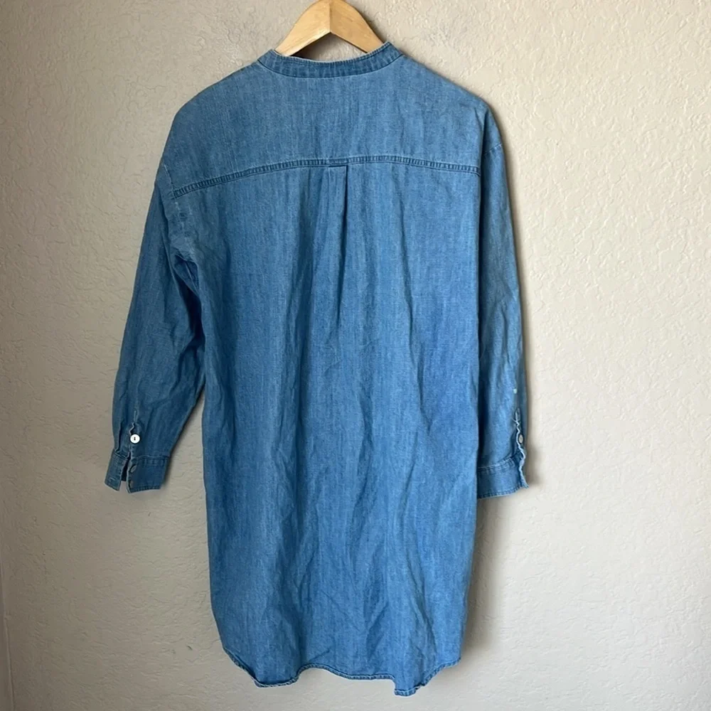 Eileen fisher organic cotton chambray long sleeve dress - Picture 7 of 9